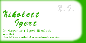 nikolett igert business card